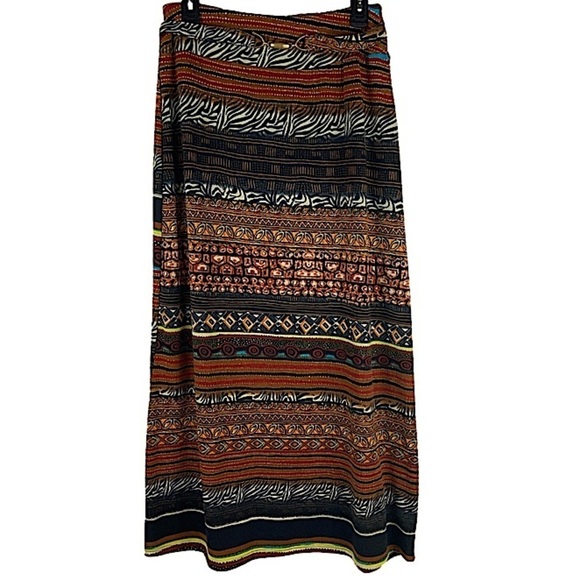 Robert Louis Long Knit Tribal Boho Mixed Print Skirt Women’s Size Small - Picture 1 of 6